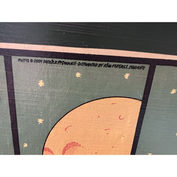 Earl and the Moon Wood Stash Crate Box Decoupage MUTTS Comic Strip 2004 Y2K - Picture 5 of 14